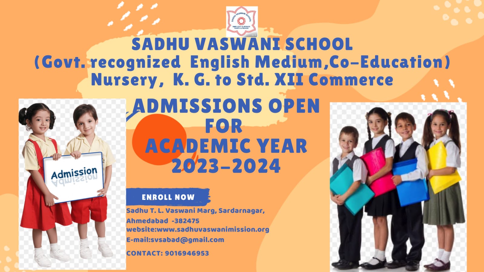 ADMISSIONS FOR ACADEMIC YEAR 2023-24 – Sadhu Vaswani Mission